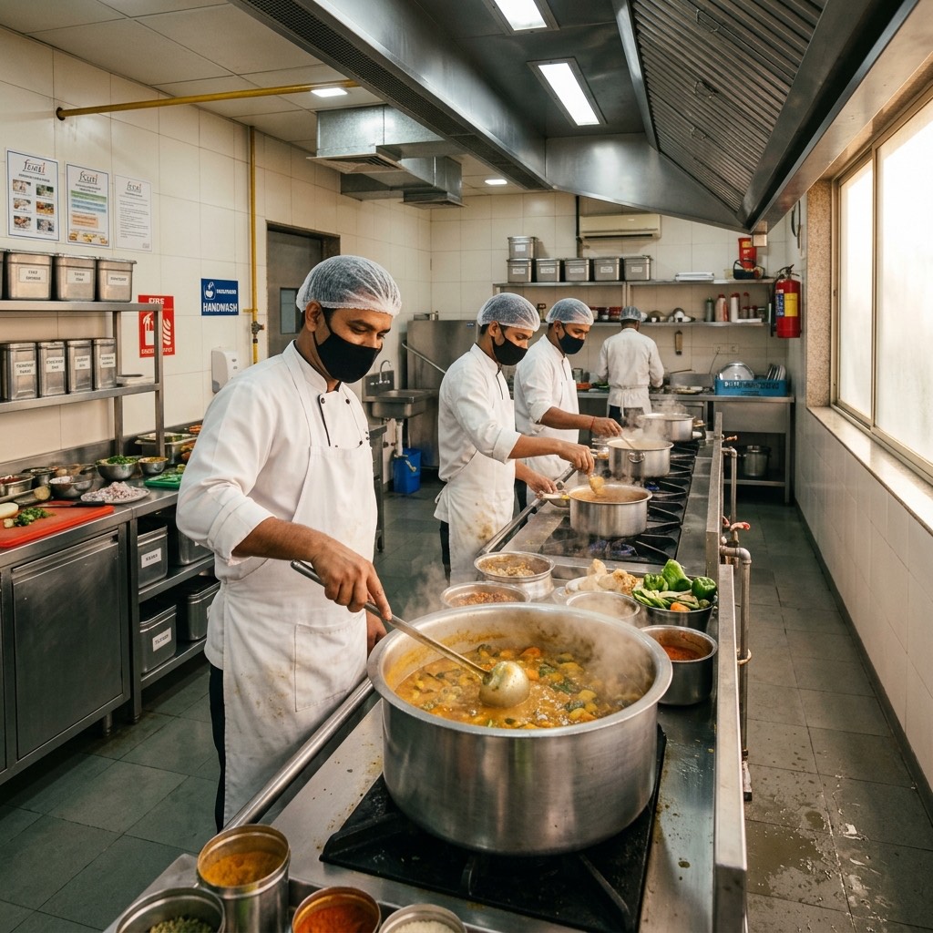 The Tadka Box professional kitchen serving corporate clients across Noida